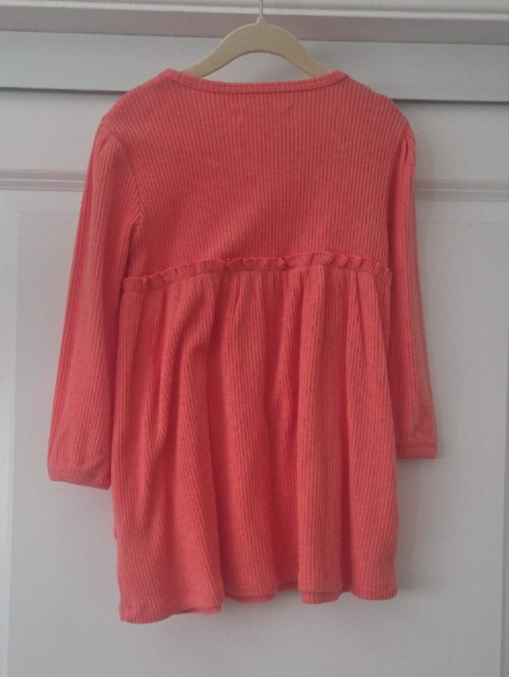 Coral Ribbed Long Sleeve Dress - Picture 3 of 3